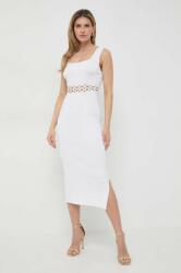 Liviana Conti rochie culoarea alb, midi, mulată F4SA19 MPYH-SUD00E_00X