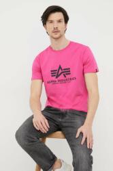 Alpha Industries tricou din bumbac culoarea roz, cu imprimeu PPYX-TSM278_42X