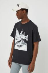 Levi's tricou din bumbac barbati, culoarea negru, cu imprimeu PPYH-TSM0GW_99C
