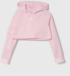 Adidas bluza copii culoarea roz, cu glugă, neted PPYH-BLG02I_03X