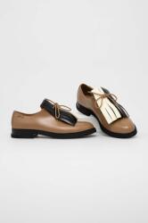 Camper pantofi de piele TWS femei, culoarea maro, cu toc plat, K201454.007 PPYH-OBD4DB_82X