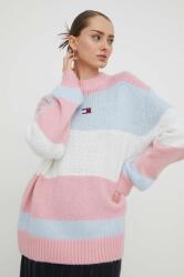 Tommy Hilfiger pulover din amestec de lână femei, culoarea roz, călduros, cu turtleneck DW0DW17495 PPYH-SWD03T_30X