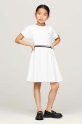 Tommy Hilfiger rochie din bumbac pentru copii culoarea alb, mini, evazati PPYH-SUG0JH_00X