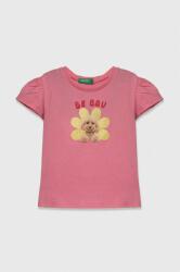 Benetton tricou de bumbac pentru copii culoarea roz PPYH-TSG07F_30X