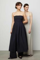 ANSWEAR rochie din bumbac culoarea negru, midi, evazati BBYH-SUD075_99X
