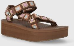 Teva sandale Flatform Universal Crochet femei, culoarea maro, cu platforma, 1150210 PPYH-OBD4H0_82X