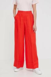 United Colors of Benetton pantaloni din in culoarea rosu, lat, high waist PPYH-SPD0O5_33X