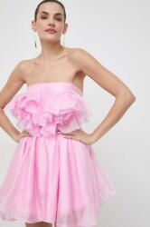 Bardot rochie culoarea roz, mini, evazati PPYH-SUD0CN_30X