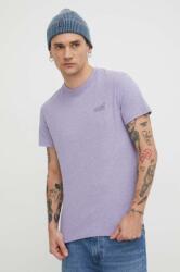Superdry tricou din bumbac barbati, culoarea violet, melanj PPYH-TSM1G6_44X