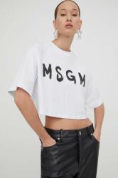 MSGM tricou din bumbac femei, culoarea alb PPYH-TSD0TO_00X