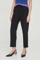 Sisley pantaloni femei, culoarea negru, drept, high waist PPYH-SPD0OM_99X