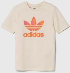 Adidas tricou de bumbac pentru copii culoarea bej PPYH-TSG088_01X
