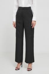 JOOP! pantaloni femei, culoarea negru, fason cargo, high waist PPYH-SPD09G_99X