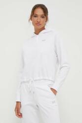 DKNY bluza femei, culoarea alb, cu glugă, cu imprimeu PPYH-BLD01D_00X