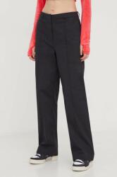 adidas Originals pantaloni de bumbac Chino Pant culoarea negru, lat, high waist, IK5998 PPYH-SPD0C1_99X