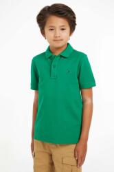 Tommy Hilfiger tricouri polo din bumbac pentru copii culoarea verde, neted PPYH-POB02U_77X