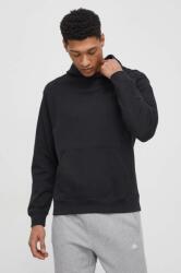 New Balance hanorac de bumbac barbati, culoarea negru, cu glugă, cu imprimeu PPYH-BLM166_99X (MT41534BK)