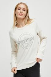 DKNY bluza femei, culoarea bej, cu imprimeu PPYH-BLD01A_08X