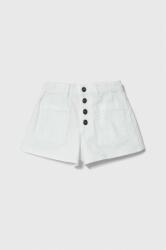 United Colors of Benetton pantaloni scurti din denim pentru copii culoarea alb, neted, talie reglabila PPYH-SZG02G_00X