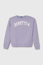 Benetton hanorac de bumbac pentru copii culoarea violet, cu imprimeu PPYH-BLG03E_04X