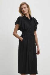 ANSWEAR rochie culoarea negru, midi, evazati BBYH-SUD074_99X