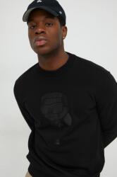 KARL LAGERFELD bluză bărbați, culoarea negru, cu imprimeu 541900.705400 PPYH-SWM02R_99X