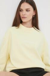 Calvin Klein hanorac de bumbac femei, culoarea galben, cu imprimeu K20K205450 9BYX-BLD0TZ_11X