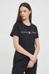 Gant tricou din bumbac femei, culoarea negru PPYH-TSD0P9_99X
