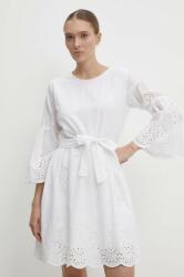 ANSWEAR rochie din bumbac culoarea alb, mini, evazati BBYH-SUD0C3_00X