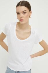 Superdry tricou femei, culoarea alb PPYH-TSD1LJ_00X