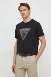 Guess tricou din bumbac barbati, culoarea negru, cu imprimeu PPYH-TSM05K_99X