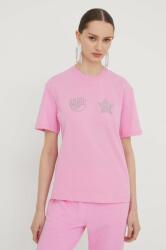 Chiara Ferragni tricou din bumbac femei, culoarea roz PPYH-TSD06K_42X