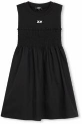 DKNY rochie fete culoarea negru, midi, evazati PPYH-SUG043_99X