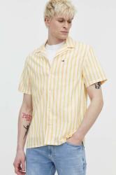 Tommy Hilfiger cămașă din amestec de in culoarea galben, regular DM0DM18961 PPYH-KDM0JF_10X