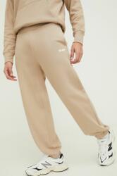 MSGM pantaloni de trening din bumbac culoarea bej, uni 3640MP500.247000 PPYH-SPM09L_80X