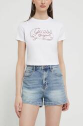 Guess Originals pantaloni scurti jeans femei, neted, high waist PPYH-SZD0NS_55J