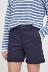 United Colors of Benetton pantaloni scurti femei, culoarea albastru marin, neted, high waist PPYH-SZD0BA_59X