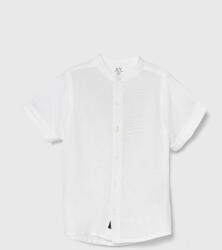 Zippy cămașă din amestec de in pentru copii culoarea alb PPYH-KDB05L_00X