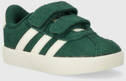 adidas sneakers de piele întoarsă pentru copii VL COURT 3.0 CF I culoarea verde PPYH-OBK03F_79X
