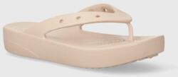 Crocs slapi Classic Platform Flip femei, culoarea roz, cu toc plat, 207714 PPYH-KLD0CG_03X