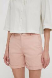 United Colors of Benetton pantaloni scurti femei, culoarea roz, neted, high waist PPYH-SZD0BA_39X