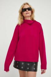 The Kooples pulover de lână femei, culoarea roz, pe gât PPYH-SDD0B6_43X