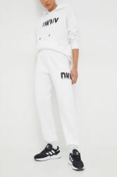 DKNY pantaloni de trening culoarea alb, cu imprimeu PPYH-SPD01T_00X