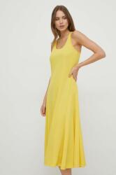 Ralph Lauren Lauren Ralph rochie culoarea galben, midi, mulată 200937446 PPYH-SUD05L_10X