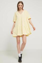 Tommy Hilfiger rochie din bumbac culoarea galben, mini, evazați DW0DW17948 PPYH-SUD20N_10X