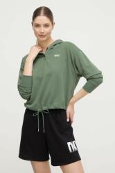 DKNY bluza femei, culoarea verde, cu glugă, cu imprimeu PPYH-BLD01D_78X