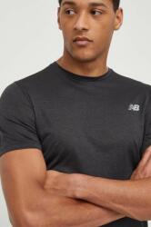 New Balance tricou de antrenament Athletics culoarea negru, neted PPYH-TSM27P_99X