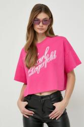 Karl Lagerfeld tricou din bumbac femei, culoarea roz PPYH-TSD0I7_43X