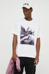 Levi's tricou din bumbac barbati, culoarea alb, cu imprimeu PPYH-TSM0GW_01E