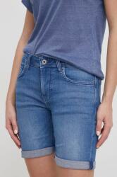 Pepe Jeans pantaloni scurti jeans femei, neted, medium waist PPYH-SZD07O_55X